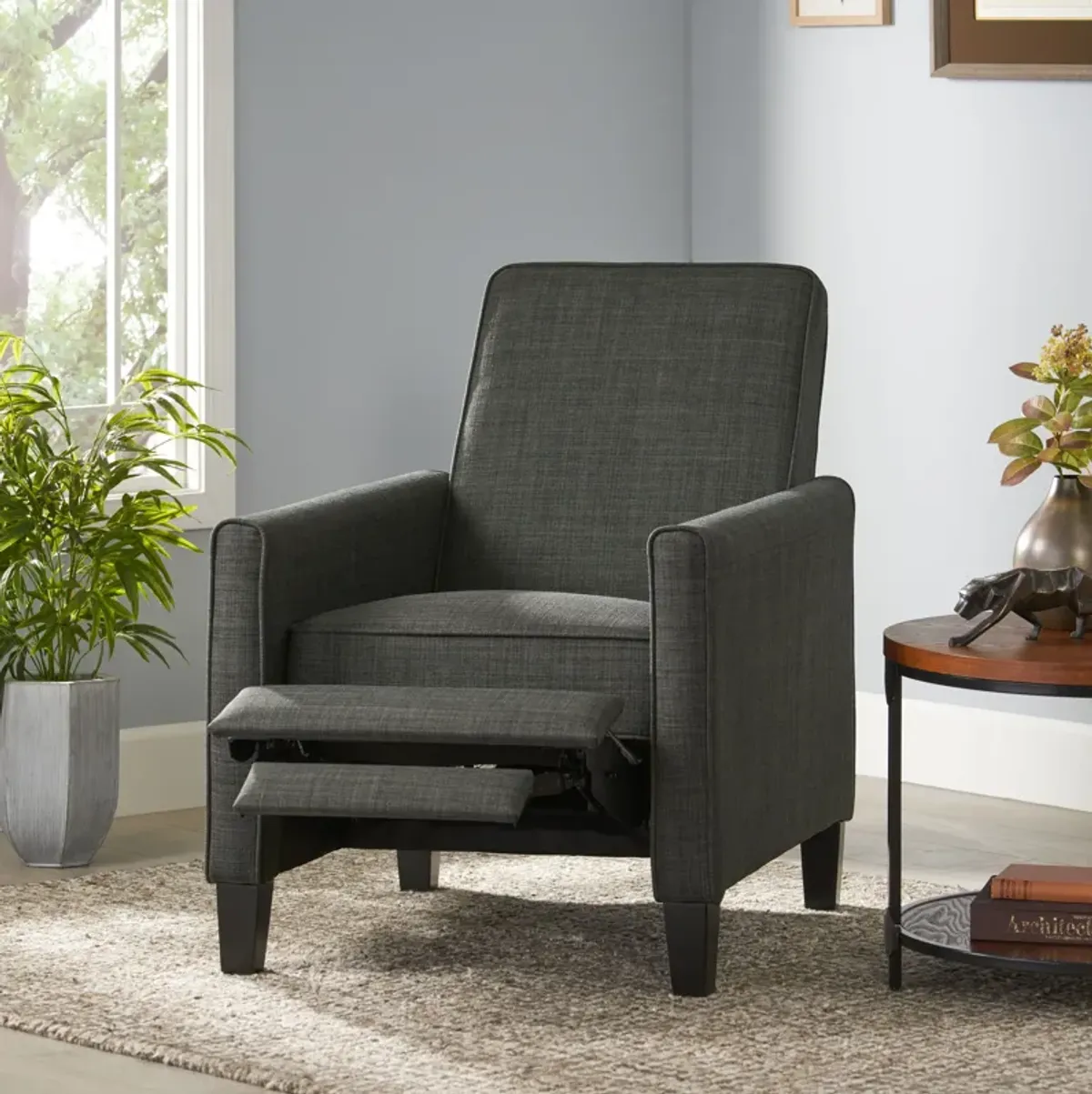 Linen Push Back Chair For Elegant Home