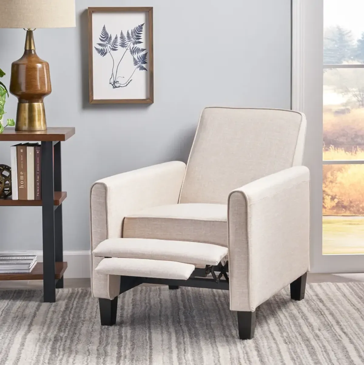 Linen Push Back Chair For Elegant Home