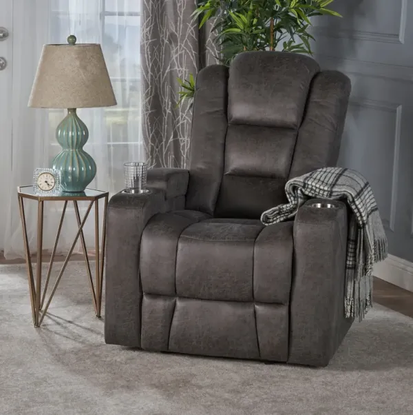 Wide Power Standard Recliner Chair With Arm Storage With USB