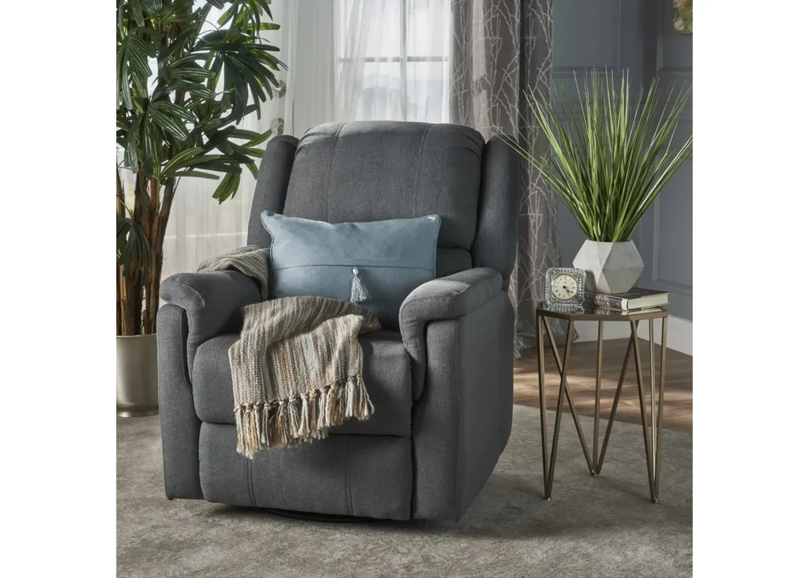 Glider Recliner With Swivel, Manual Reclining Chair