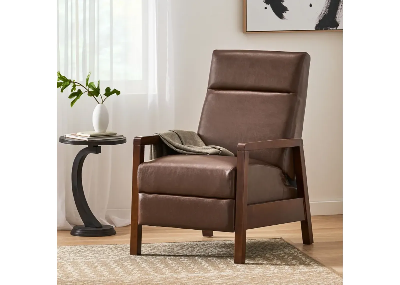 Faux Leather Upholstered Pushback Recliner