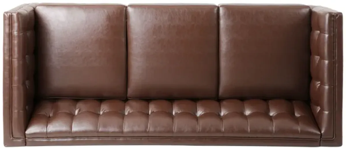 Comfy 3 Seat Sofa With Tufted Back, Modern For Living Room