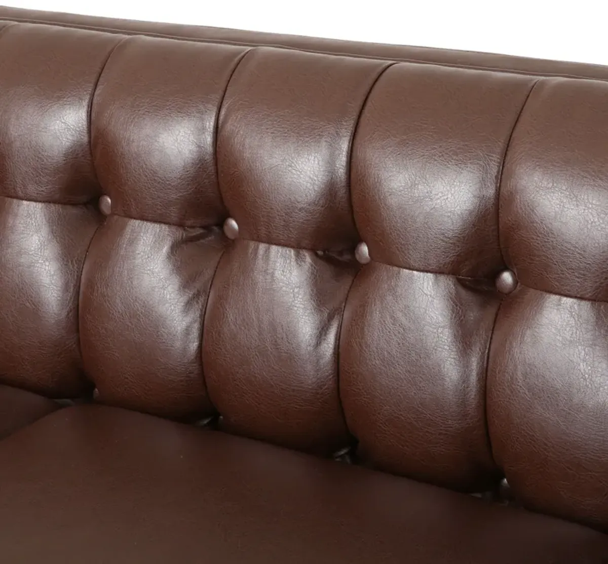 Comfy 3 Seat Sofa With Tufted Back, Modern For Living Room