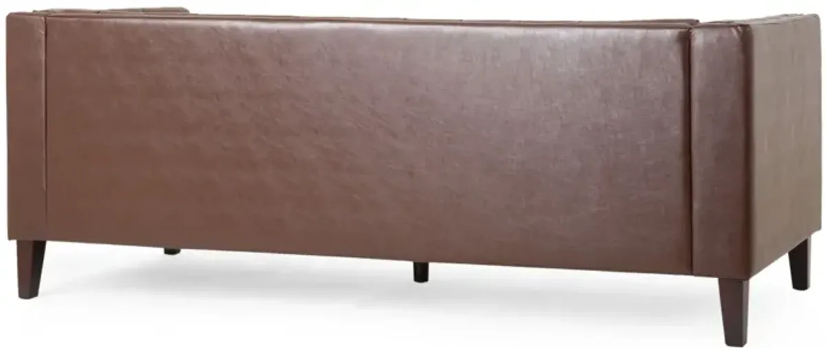 Comfy 3 Seat Sofa With Tufted Back, Modern For Living Room