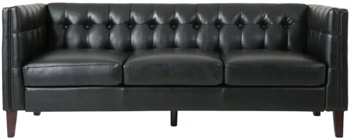 Comfy 3 Seat Sofa With Tufted Back, Modern For Living Room