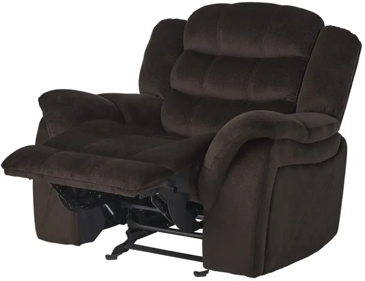 Classic Design, Plush Fabric, Glider Recliner