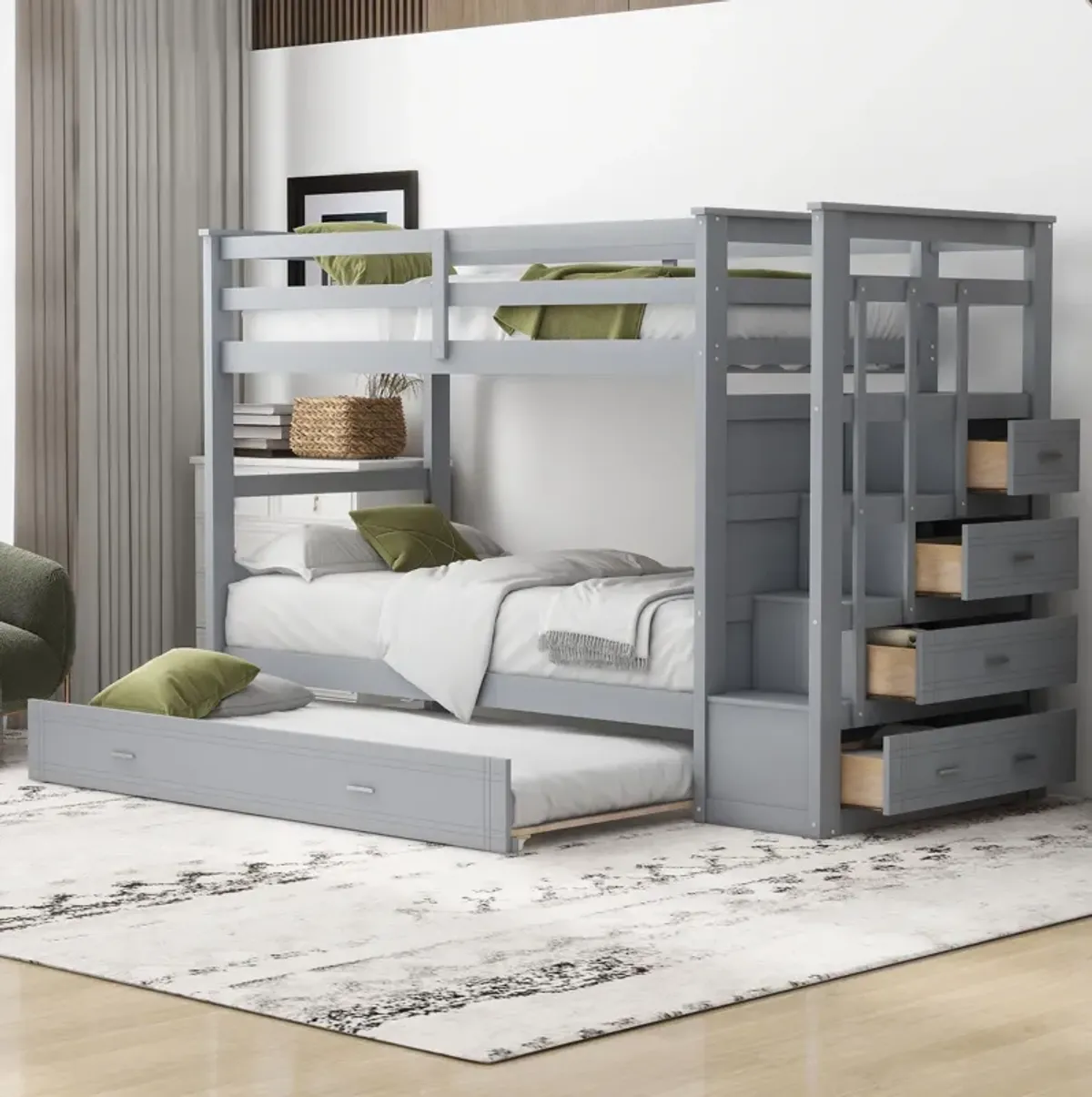 Bunk Bed With Trundle And Staircase