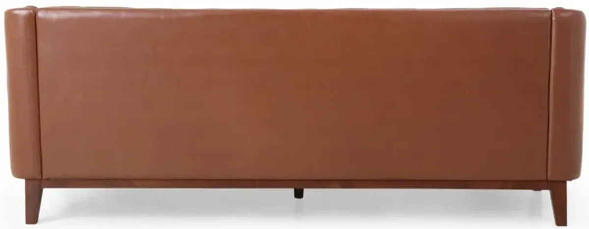 PU Sofa, Tufted Back, Solid Wood Legs, Living Room And Study