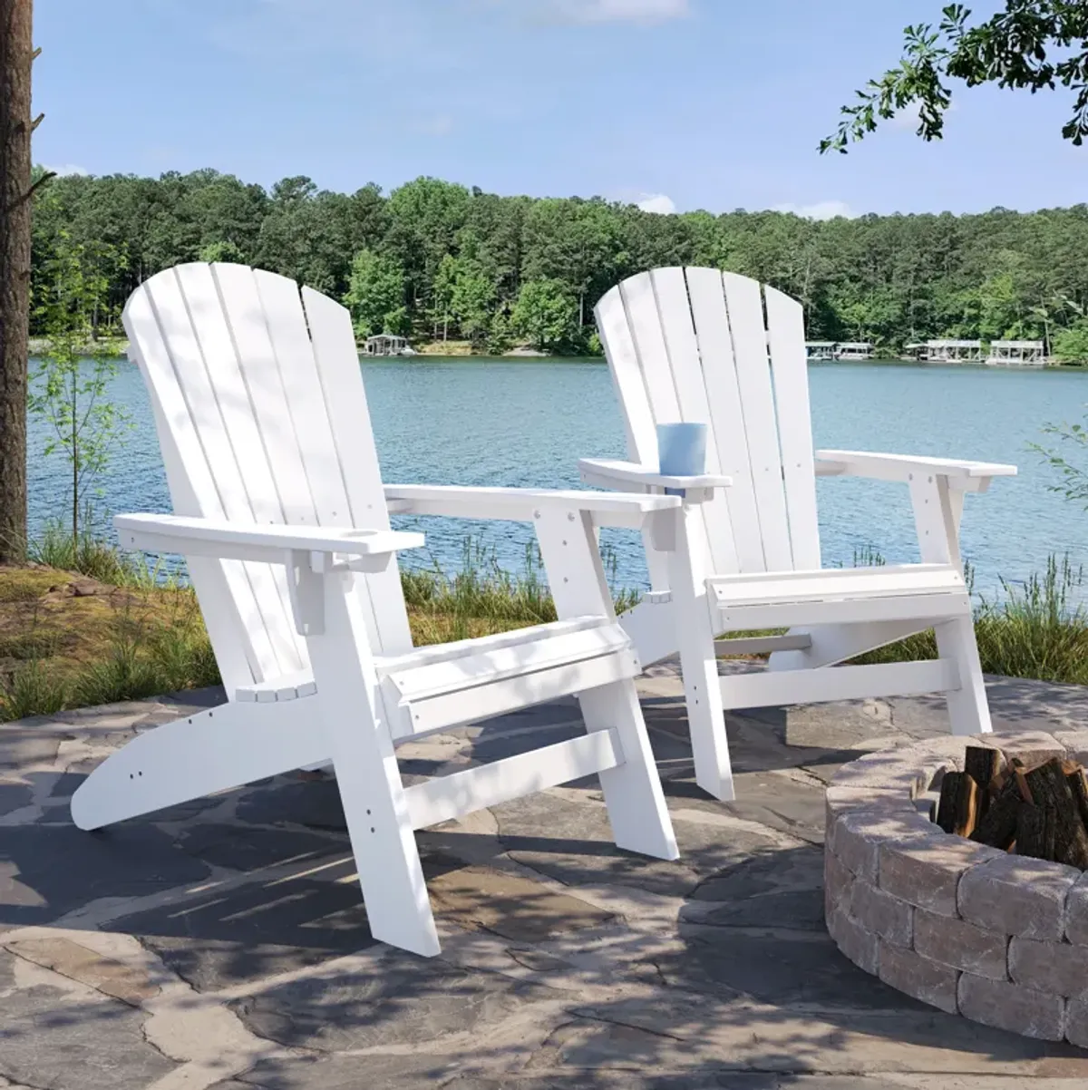 Adirondack Chair Sturdy HDPE Poly Lumber For Poolside, Patio, And Garden Relaxation