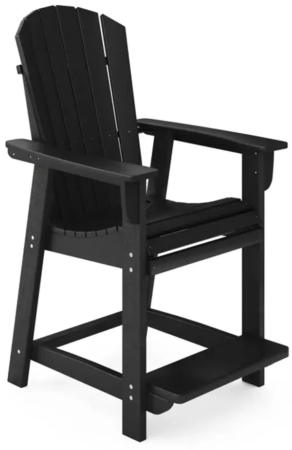 Adirondack Style Counter Chair Stylish HDPE Poly Lumber For Dining, Patio, And Garden Comfort
