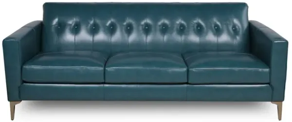 Mid-Century Tufted Leather Sofa