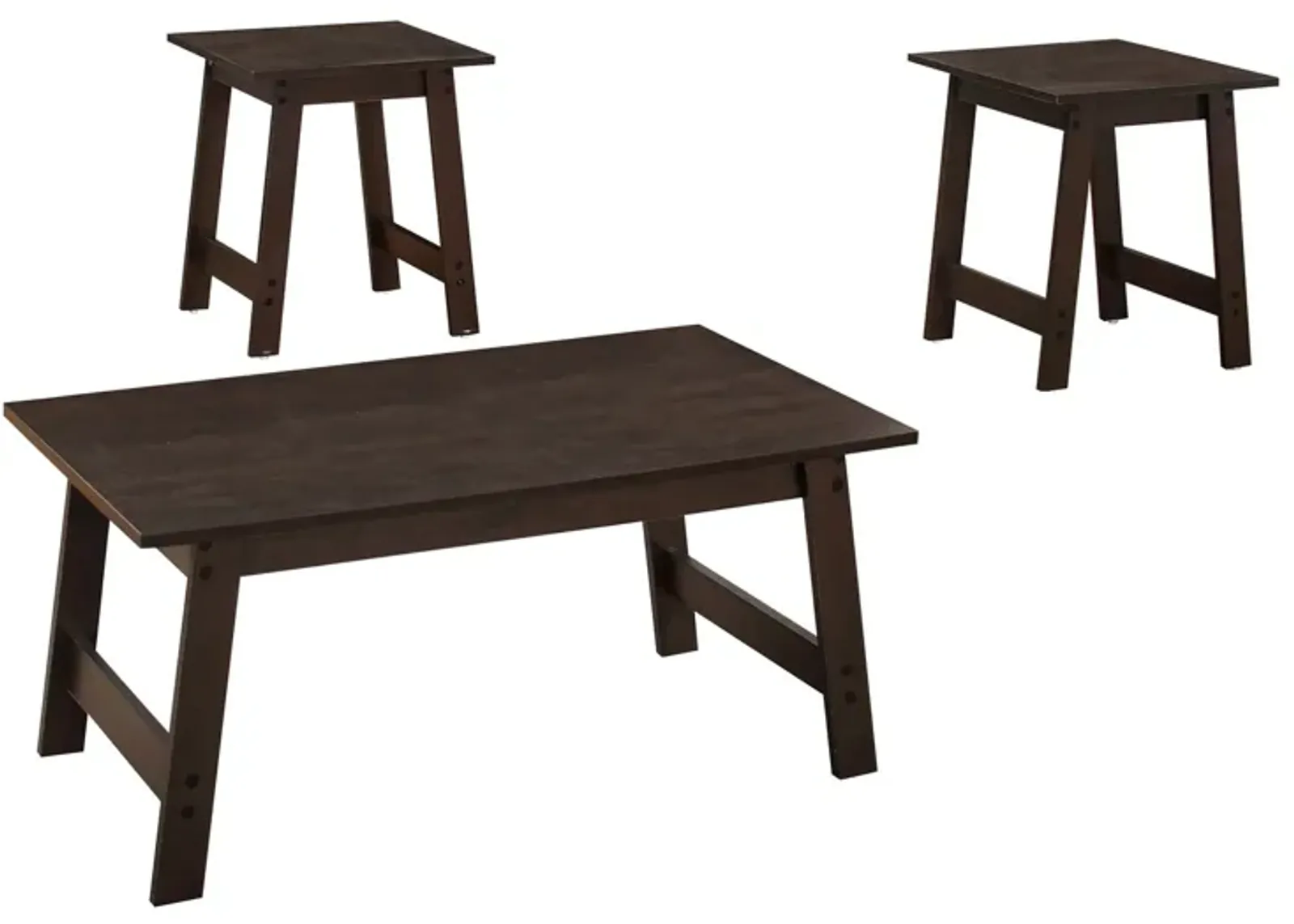 Table Set, Coffee, End, Side, Accent, Living Room Transitional (Set of 3) - Espresso