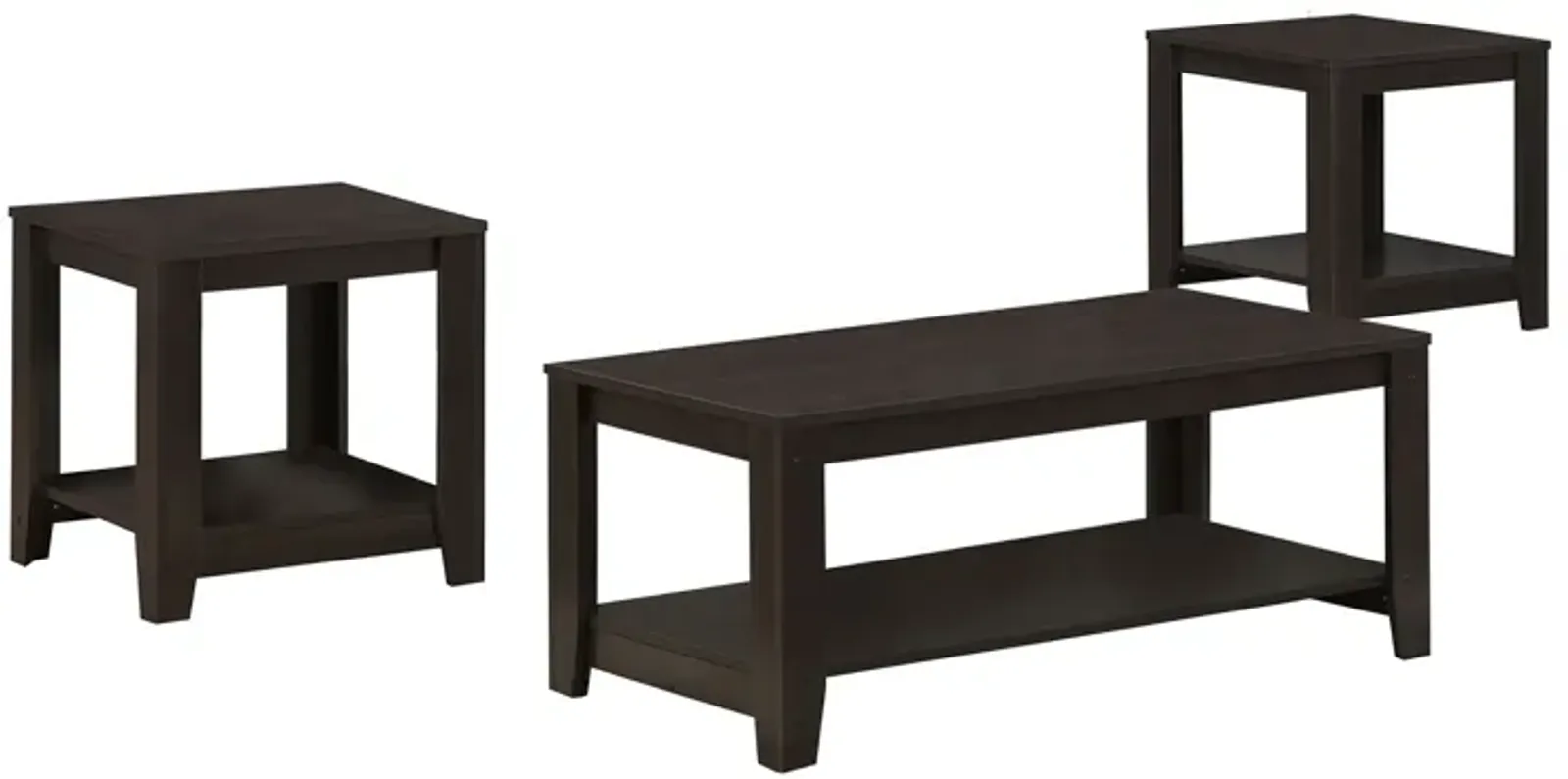 Table Set, Coffee, End, Side, Accent, Living Room, Transitional (Set of 3) - Espresso