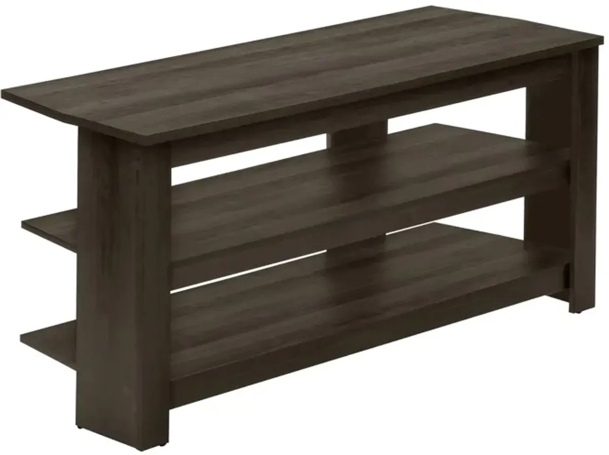 TV Stand, Console, Media Entertainment Center, Storage Shelves, Living Room, Bedroom, Contemporary, Modern - Oak