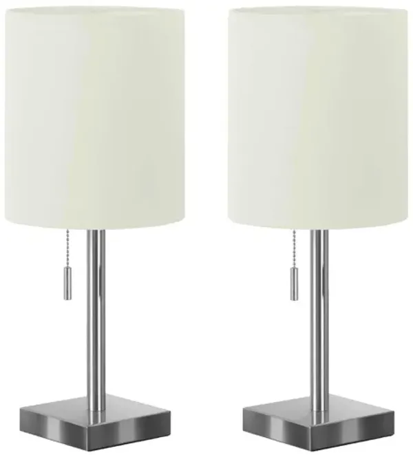 Lighting, Table Lamp, USB Port Included, Nickel, Contemporary (Set of 2)