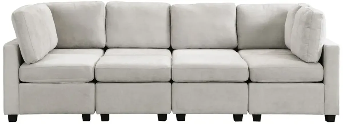 Sectional Sofa Couch Sofa Bed U-Shaped Sofa With Two Movable Ottoman And Three USB Ports For Living Room