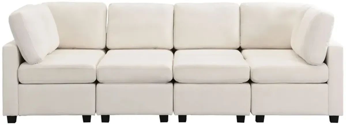 Sectional Sofa Couch Sofa Bed U-Shaped Sofa With Two Movable Ottoman And Three USB Ports For Living Room