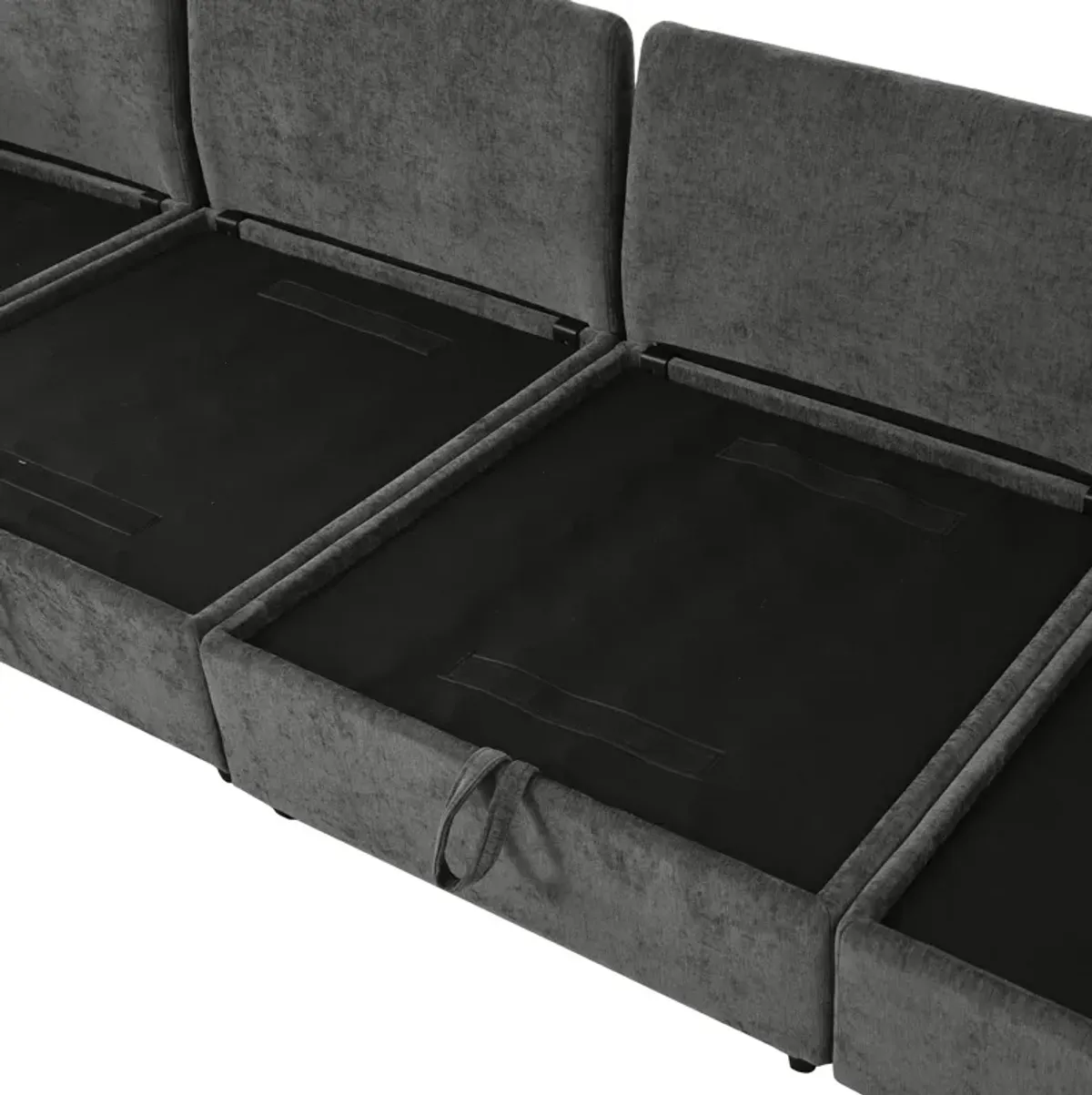 Versatile 6 Piece Modular Sofa Bed With Storage, Stylish Faux Double Layer Cushions, Comfortable & Durable Design, Perfect For Any Living Space