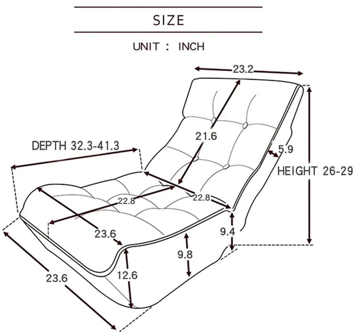 Reclining Japanese Chair Lazy Sofa Tatami Balcony Adjustable Chair