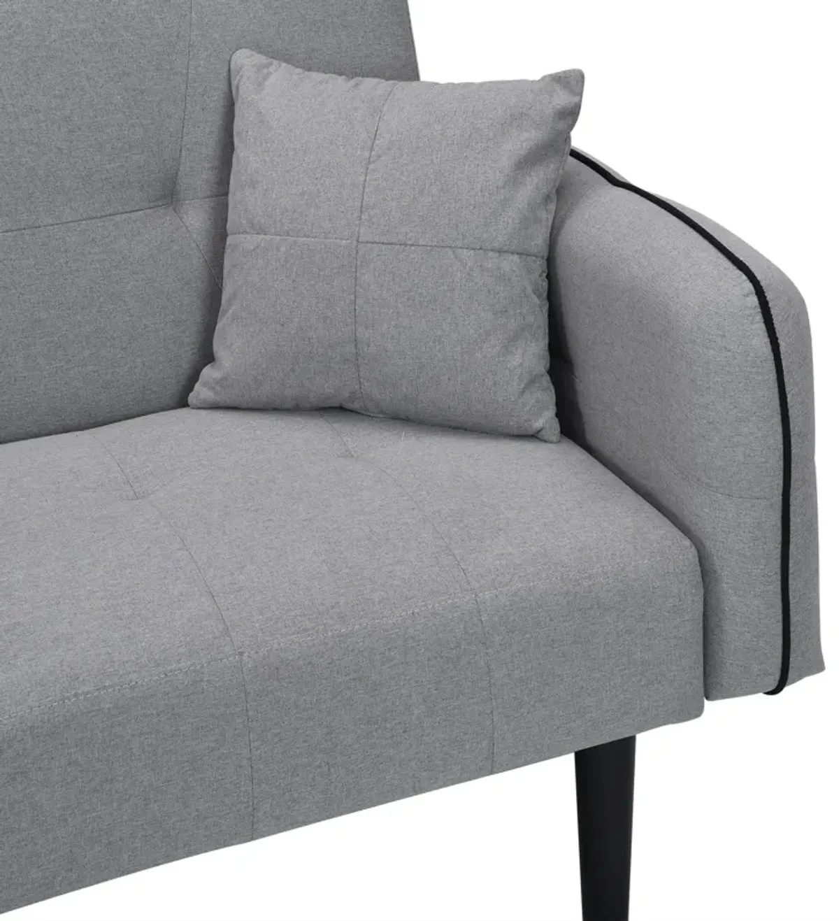 Folding Ottoman Sofa Bed With Stereo - Gray Fabric