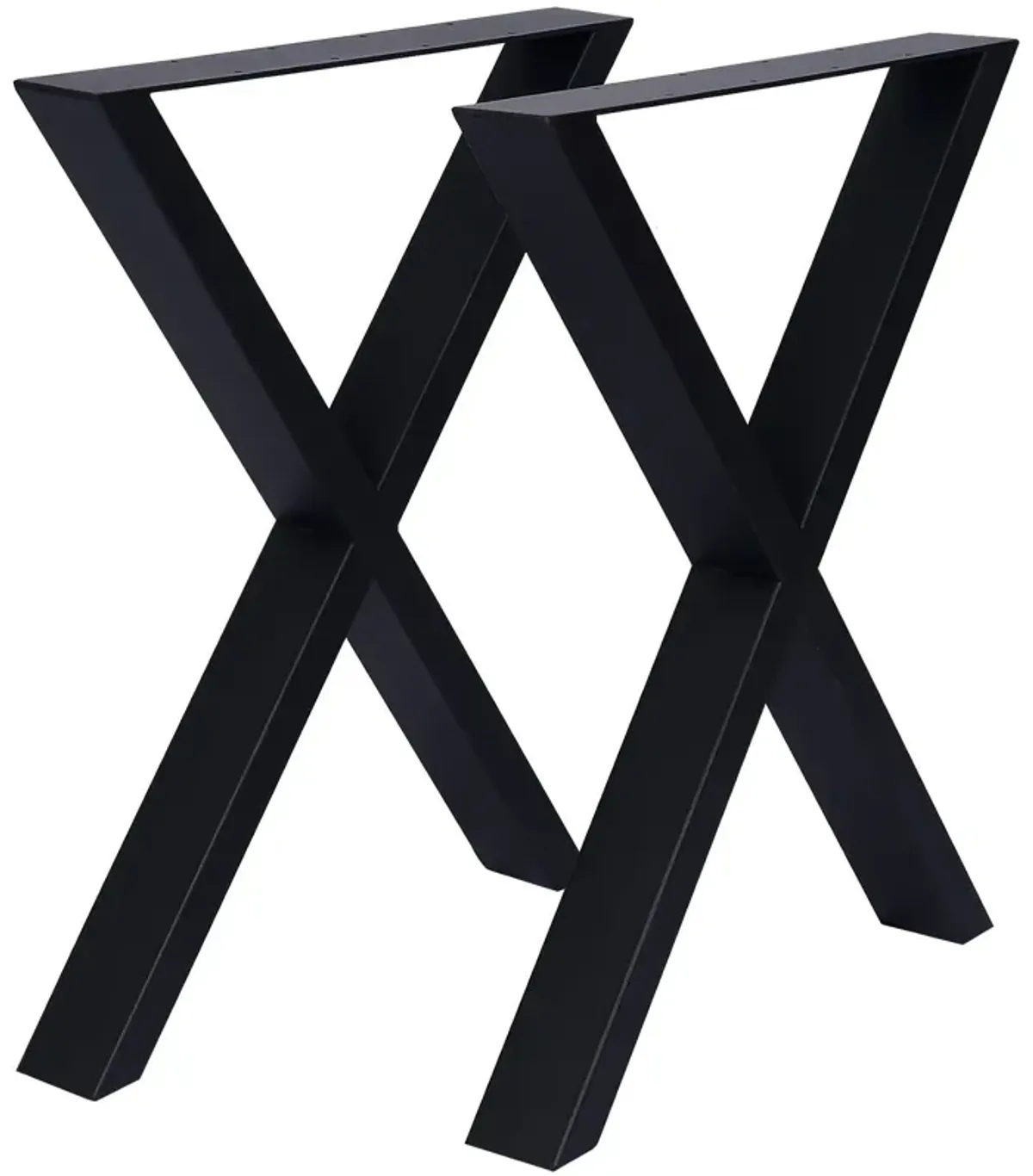 X Table Legs 28X 24", Wide Metal Table Legs, Heavy Duty Steel Desk Legs Table Leg Dining Table Legs Coffee Desk Leg (Set of 2) - Black