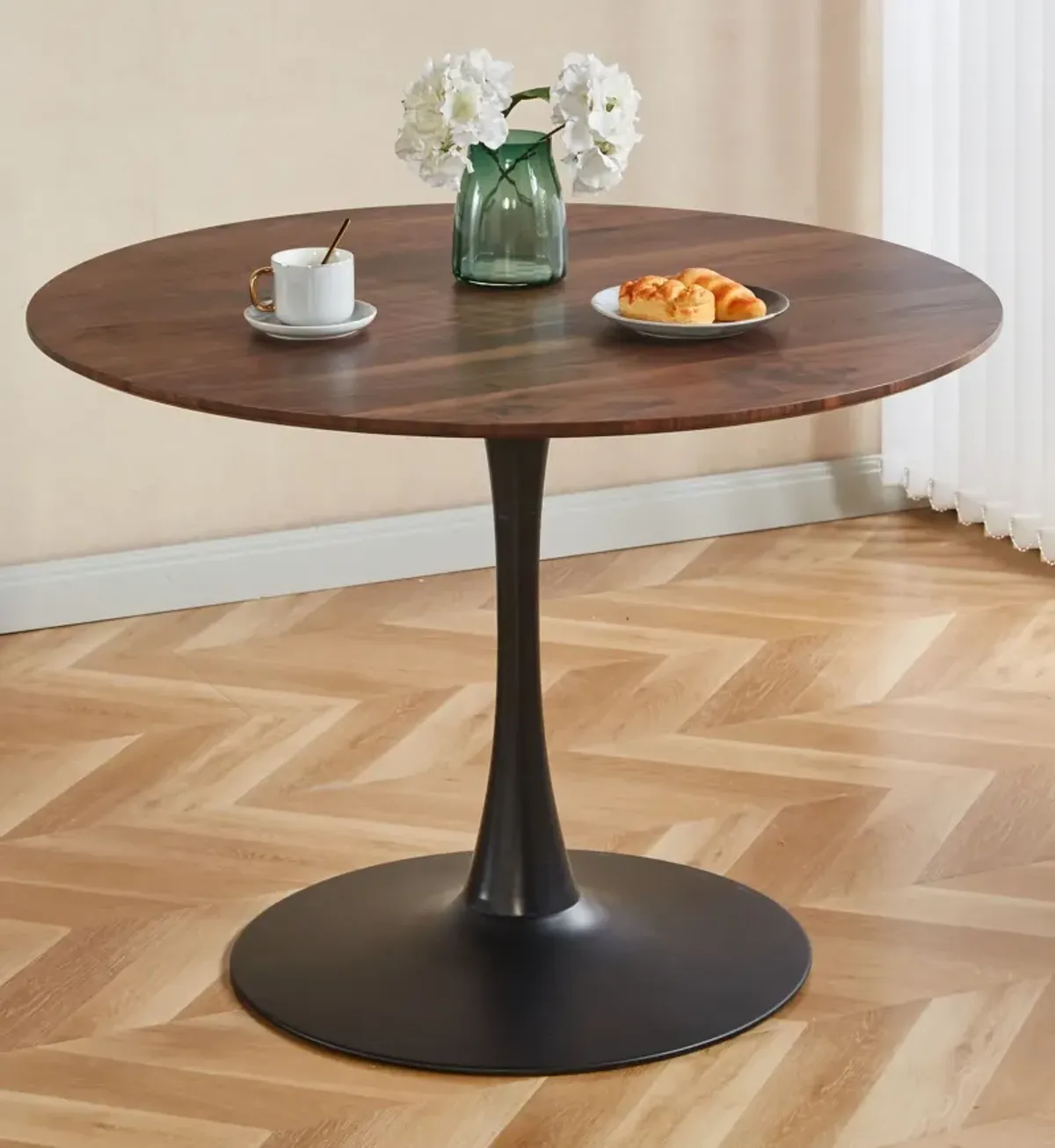 Tulip Table Mid-Century Dining Table With Round MDF Table Top, Pedestal Dining Table, End Table Leisure Coffee Table