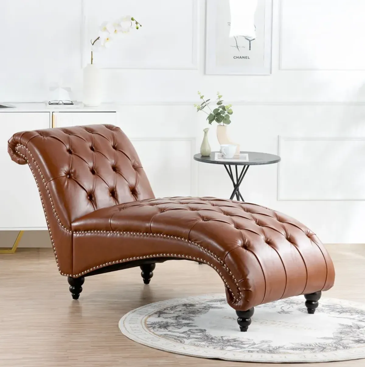 Tufted Armless Chaise Lounge