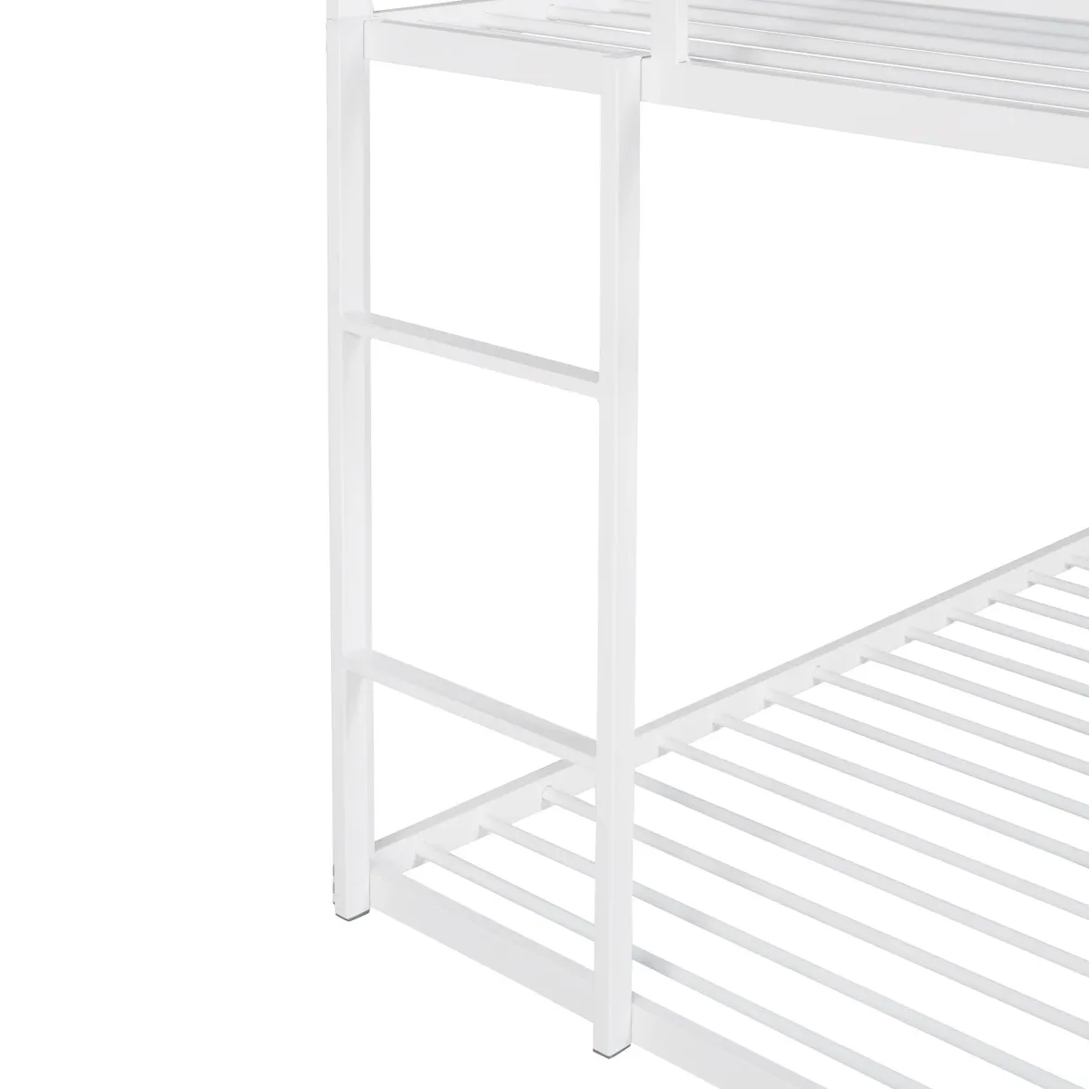 Bunk Beds For Kids Twin Over Twin, House Bunk Bed Metal Bed Frame Built-In Ladder, No Box Spring Needed