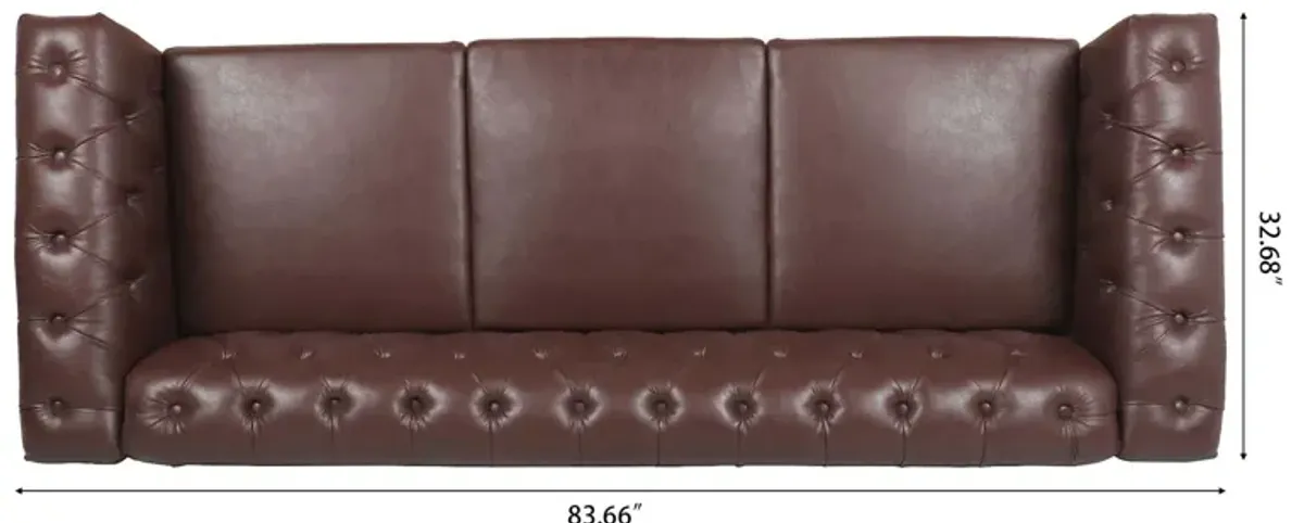 Traditional Square Arm Removable Cushion 3 Seater Sofa