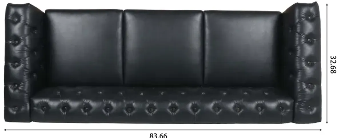 Traditional Square Arm Removable Cushion 3 Seater Sofa