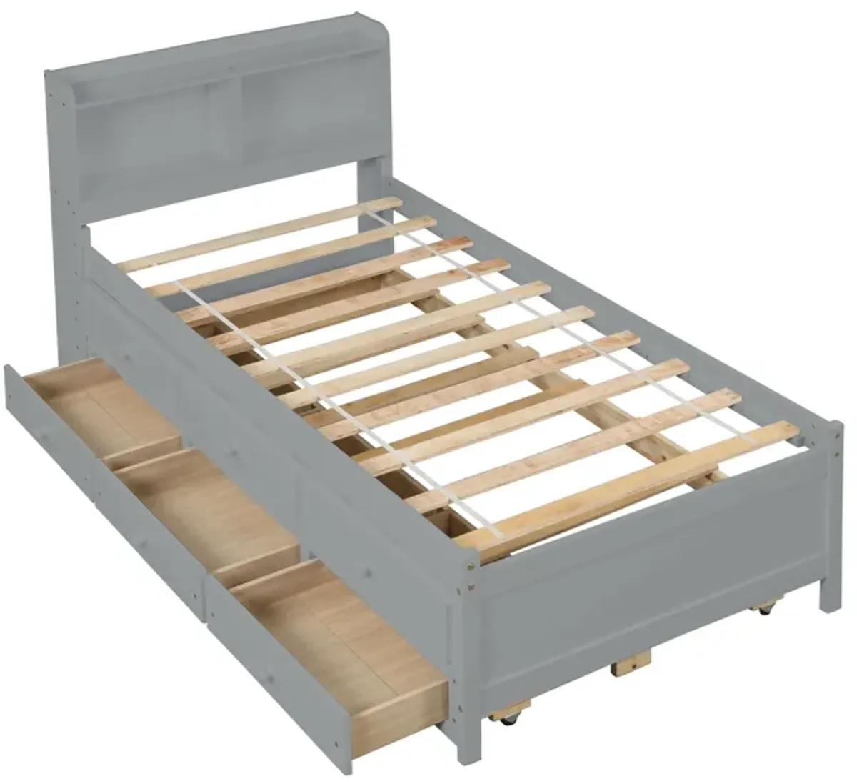 Bed With Twin Trundle, Drawers