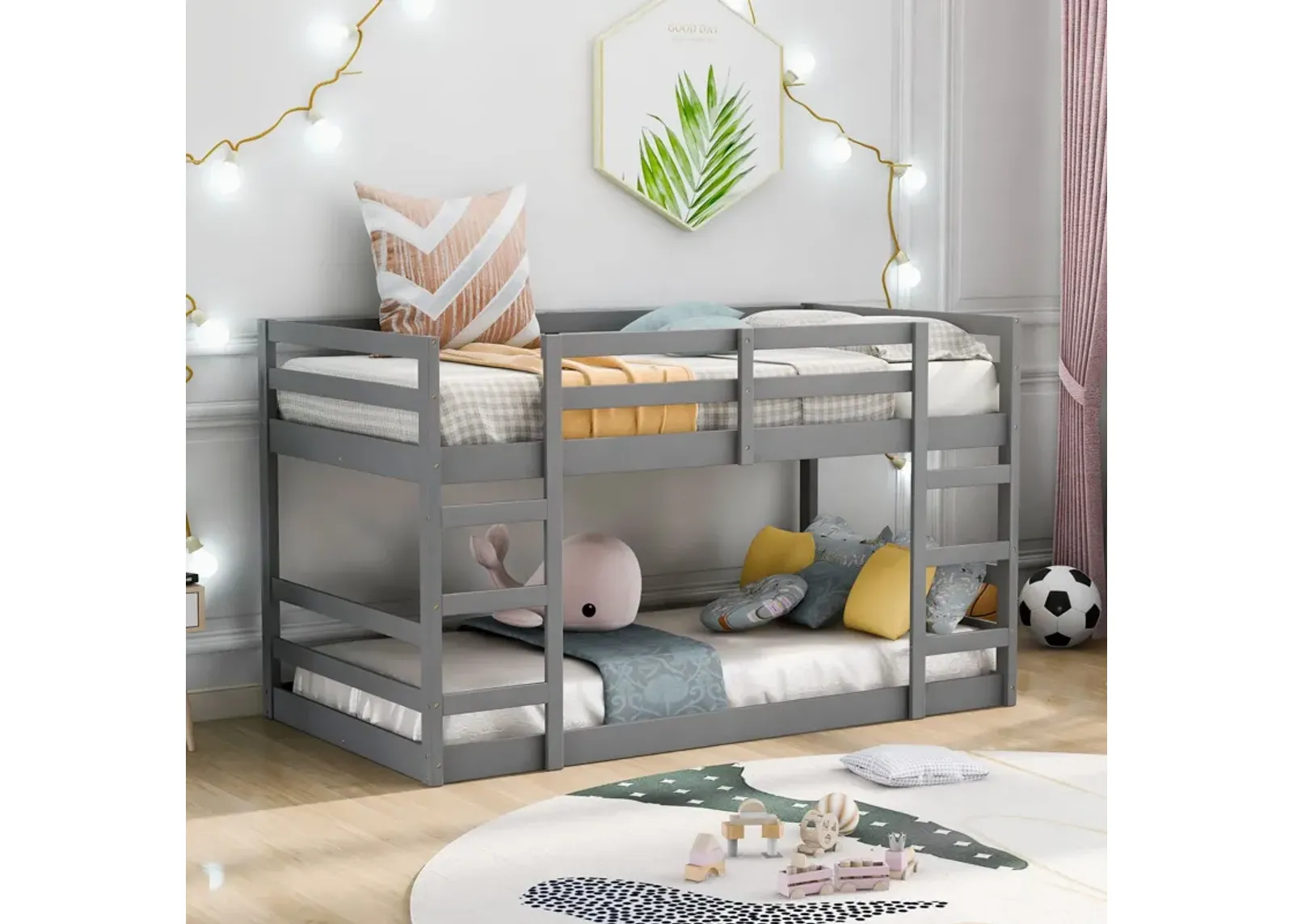 Twin Over Twin Bunk Bed With Ladder