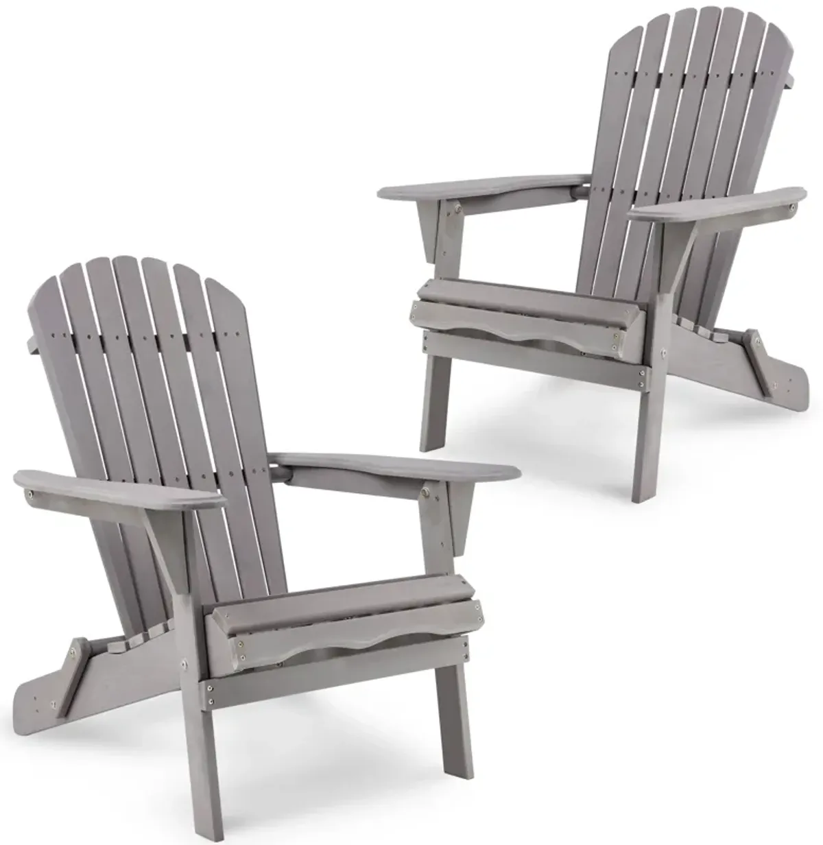 Lounge Patio Chair For Garden Outdoor Wooden Folding Adirondack Chair (Set of 2) Solid Cedar Wood Lounge Patio Chair For Garden