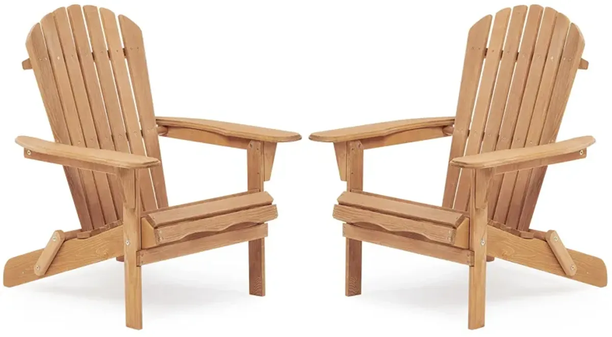 Lounge Patio Chair For Garden Outdoor Wooden Folding Adirondack Chair (Set of 2) Solid Cedar Wood Lounge Patio Chair For Garden