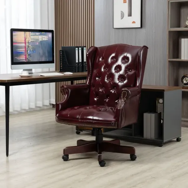 Executive Office Chair, High Back Reclining Comfortable Desk Chair With Smooth Glide Caster Wheels