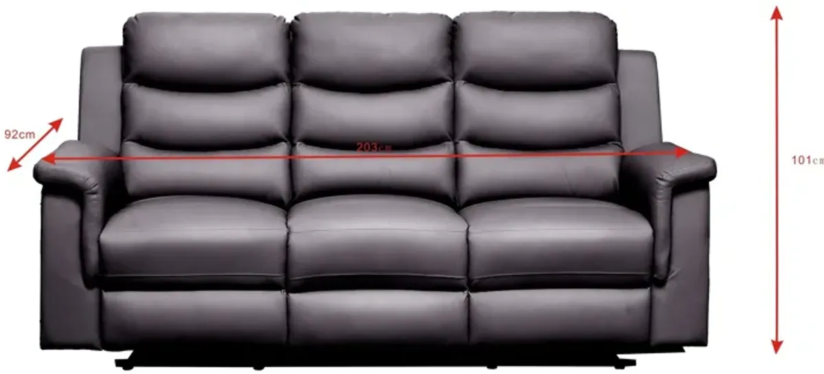 Reclining Sofa With Middle Console Slipcover, Stretch 3 Seat Reclining Sofa Covers - Black