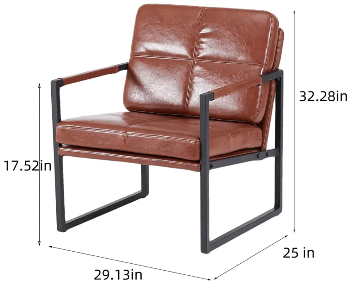 PU Leather Leisure Metal Frame Recliner Chair For Living Room And Bedroom Furniture