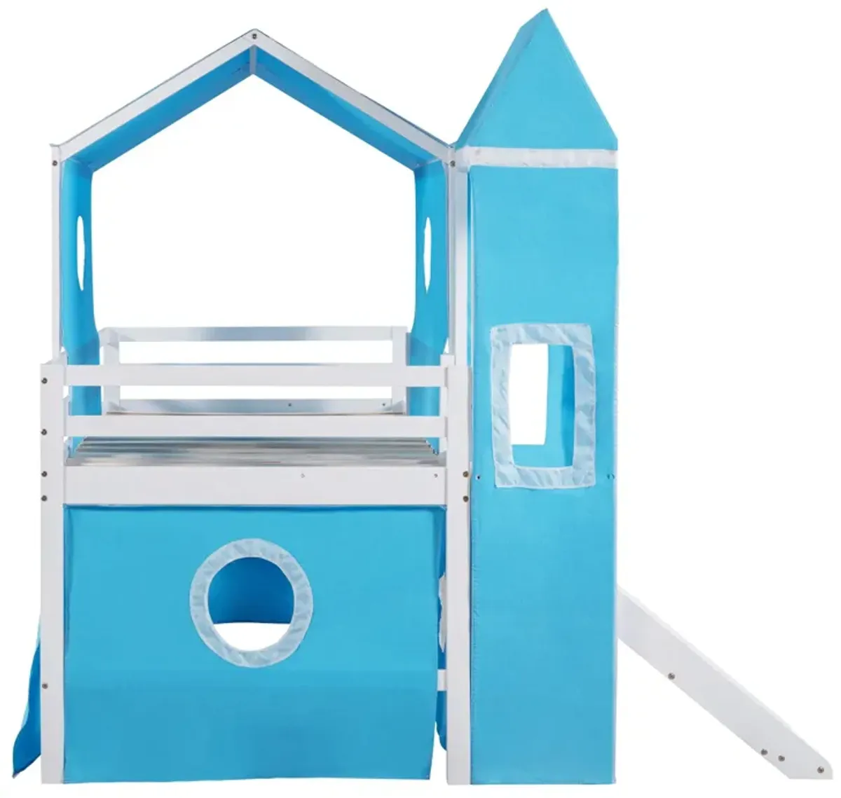 Loft Bed With Slide Tent And Tower