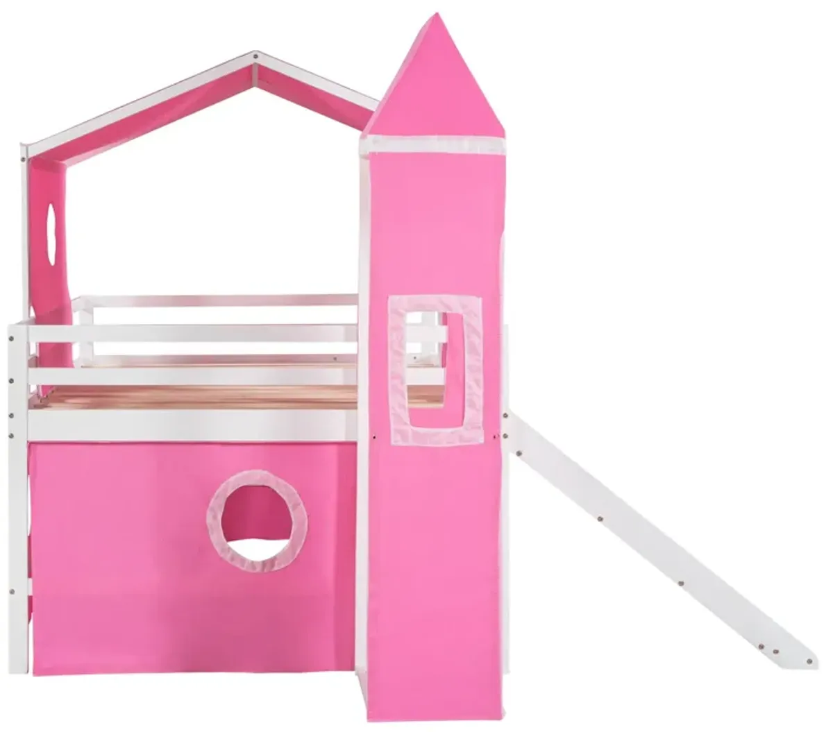 Loft Bed With Slide Tent And Tower