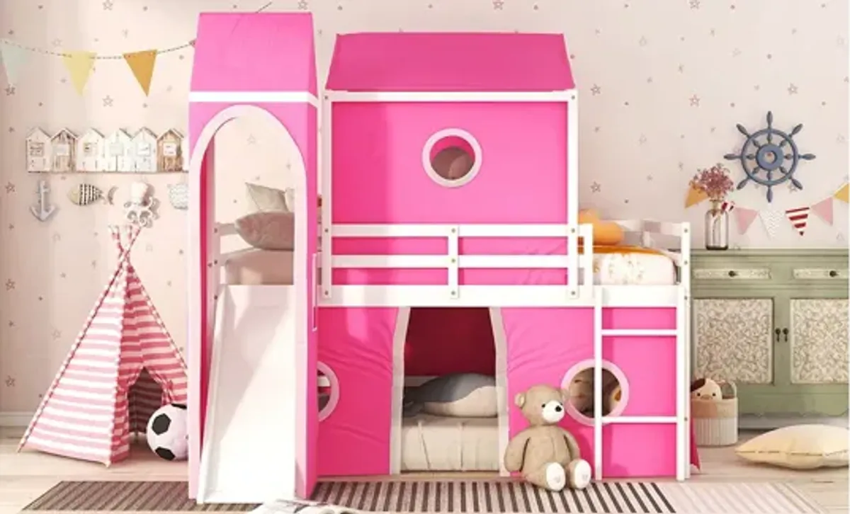 Loft Bed With Slide Tent And Tower