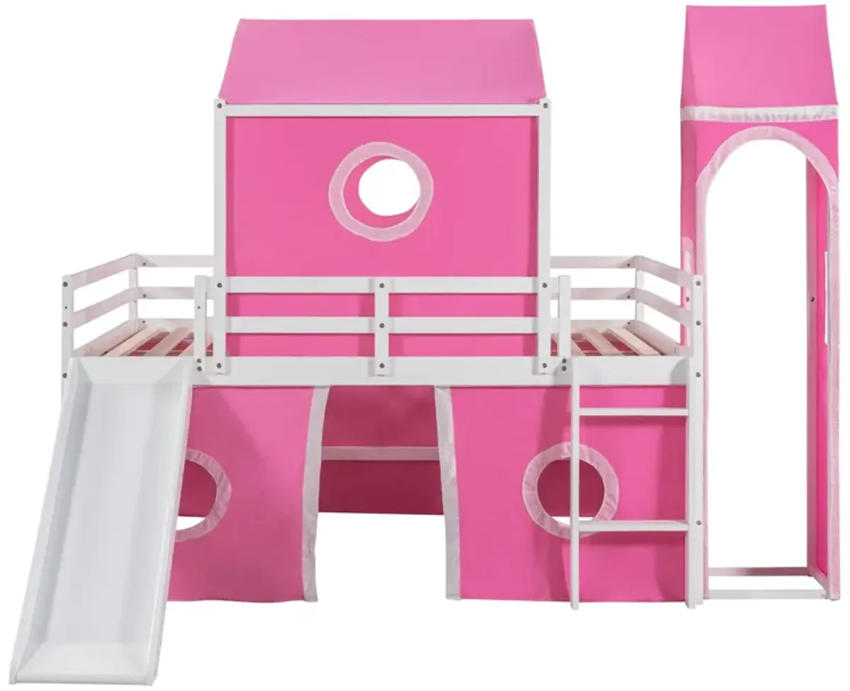 Loft Bed With Slide Tent And Tower