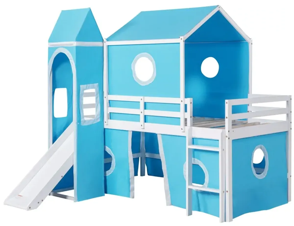 Loft Bed With Slide Tent And Tower