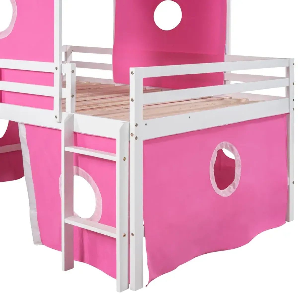 Loft Bed With Slide Tent And Tower