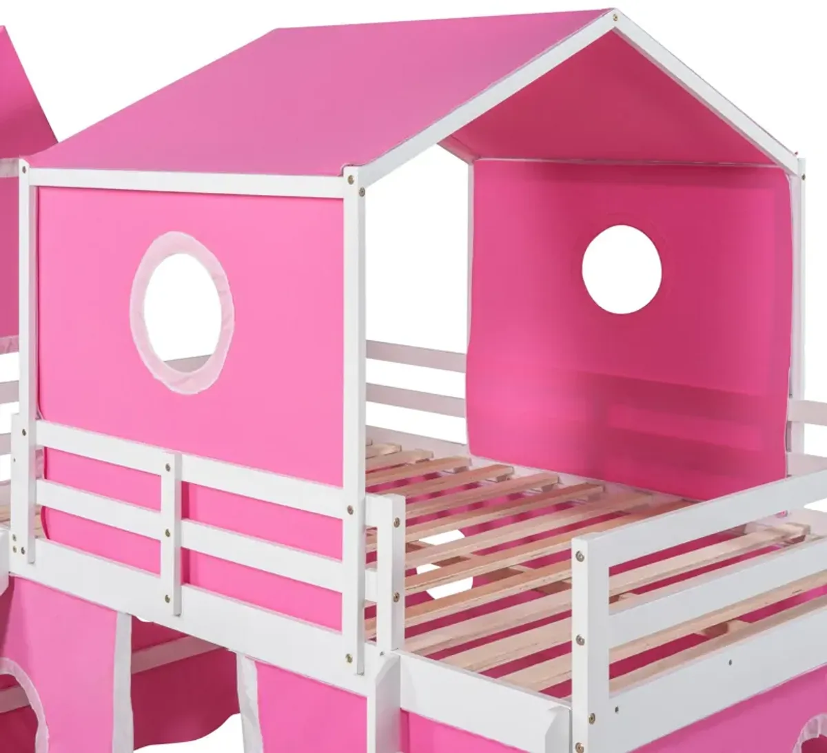 Loft Bed With Slide Tent And Tower