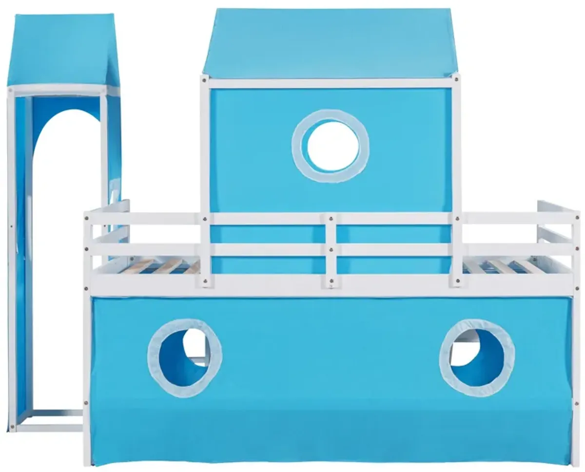 Loft Bed With Slide Tent And Tower