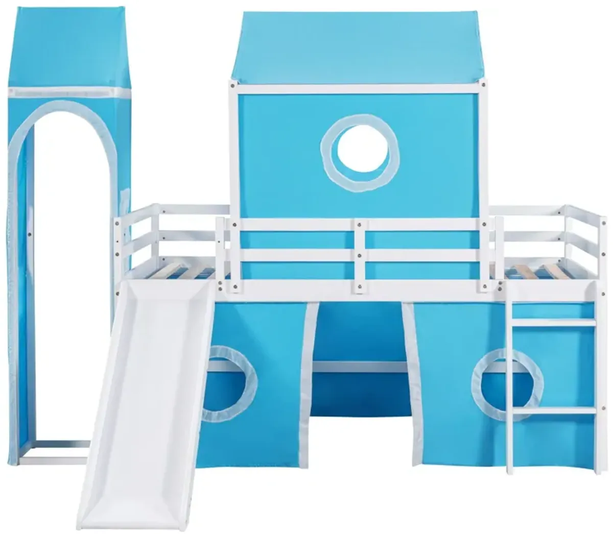 Loft Bed With Slide Tent And Tower