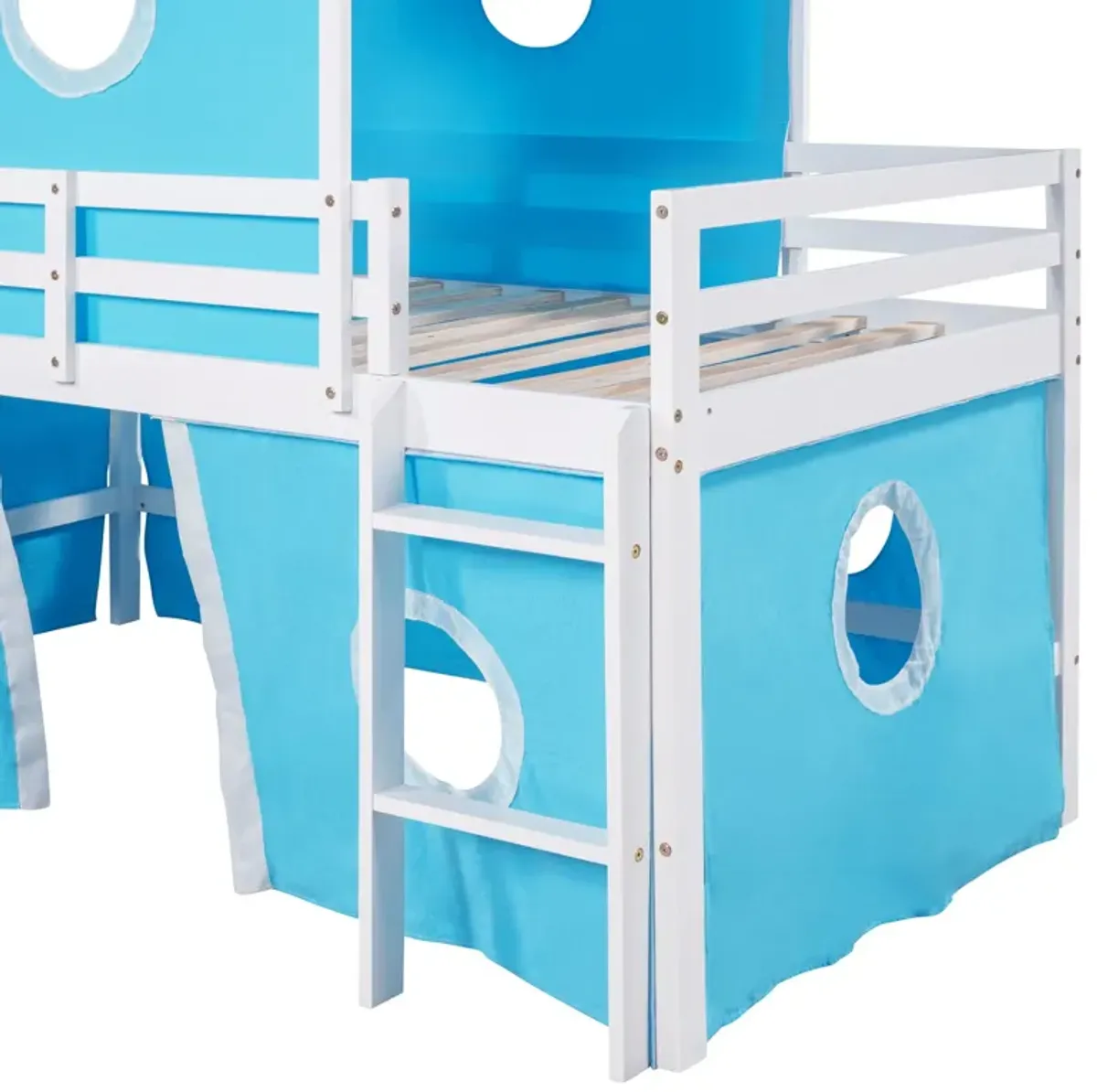 Loft Bed With Slide Tent And Tower