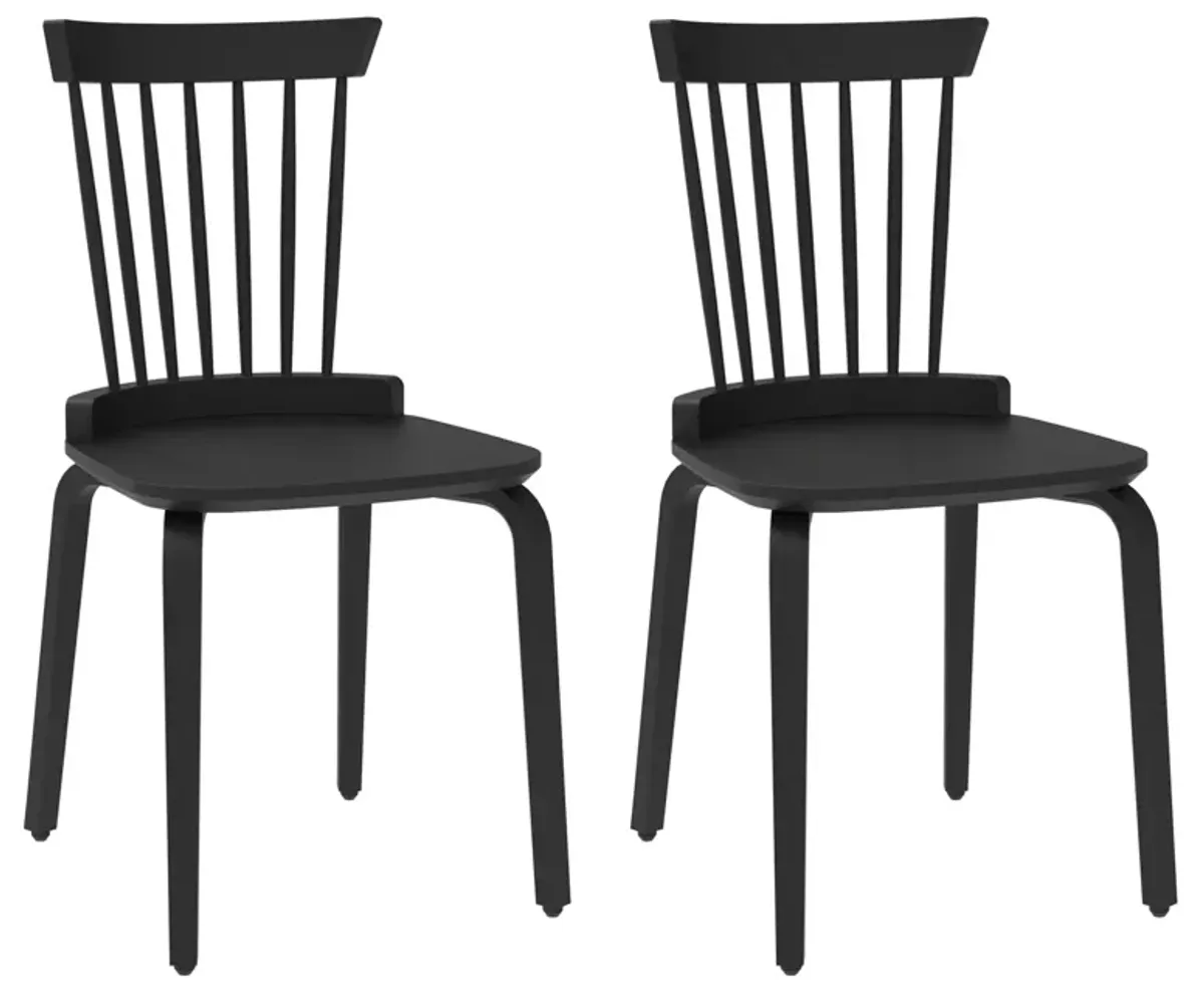 Solid Wood Slat Back Windsor Chair (Set of 2)