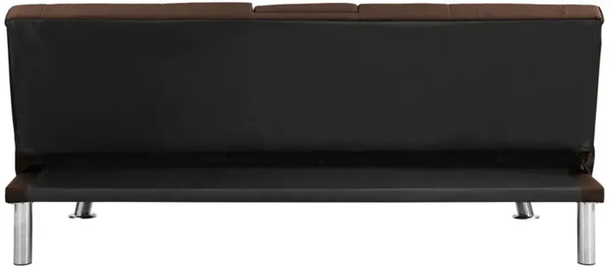 Futon Sofa Bed With Armrest Two Holders