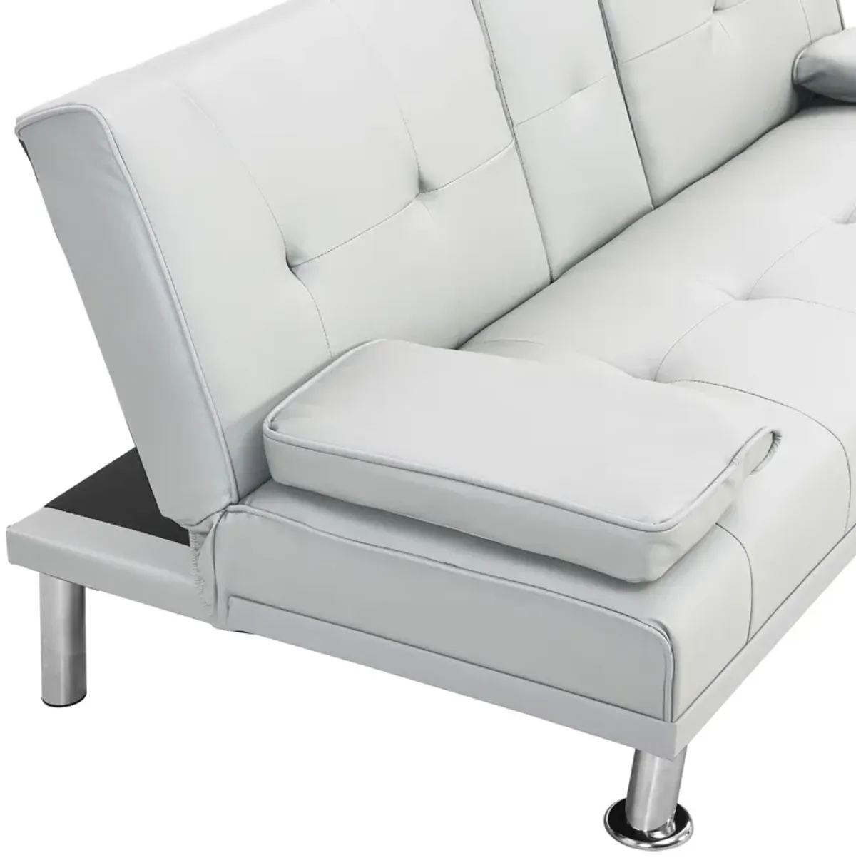 Futon Sofa Bed With Armrest Two Holders